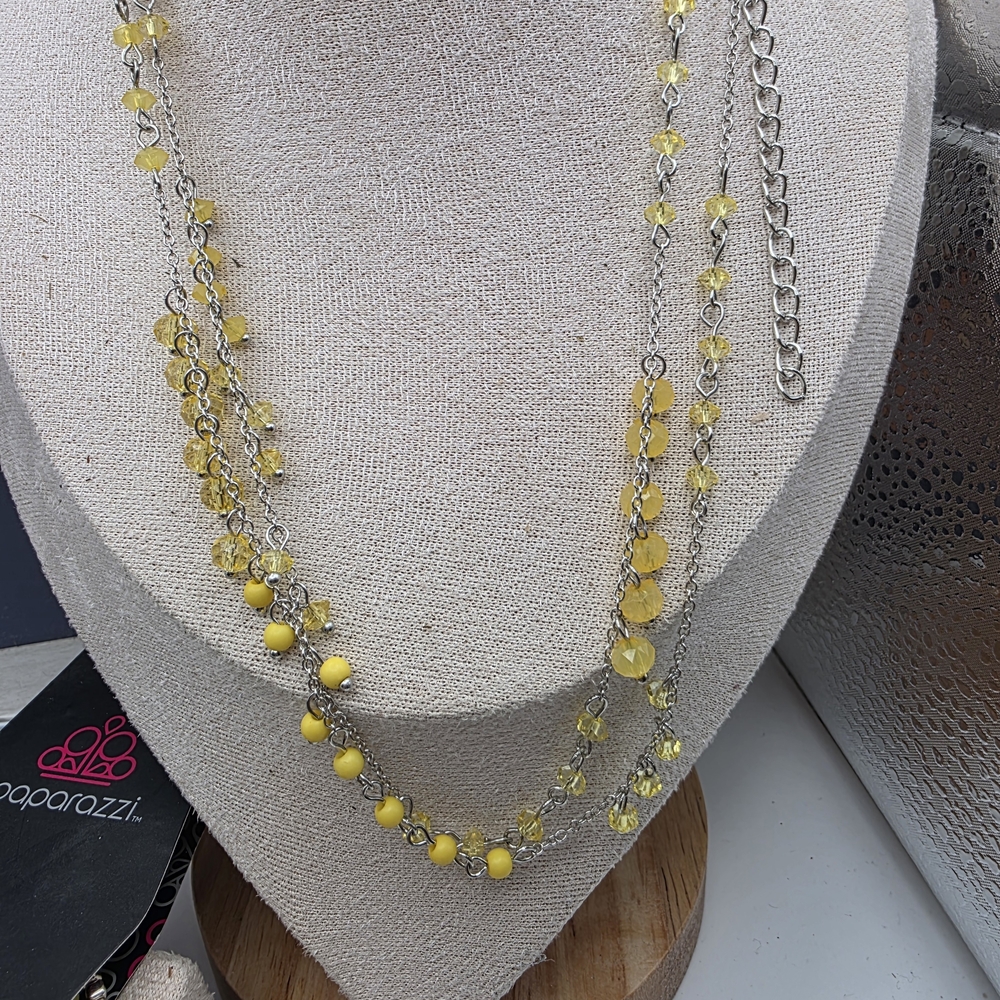 Paparazzi Sunshine Yellow Necklace/Bracelet/Ring Set (511)